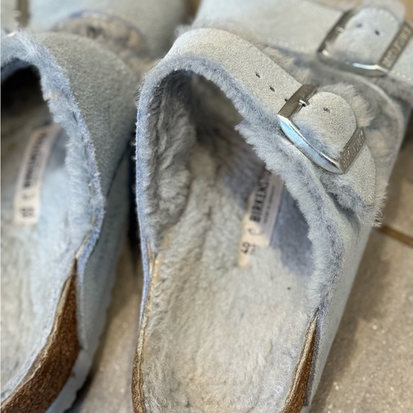 Birkenstock Arizona Shearling Lined Suede Slip On Sandals for Cozy Size 9-9.5 - Picture 12 of 13